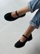 Туфлі Mary Jane замшеві, Чорний, 36, 23 см