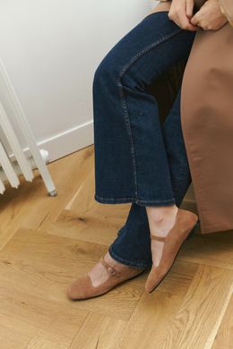 Туфли Mary Jane в светло-коричневой замше фото