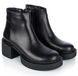 Ботинки черные на невысоком каблуке, Черный, 40, Мех, 26 см