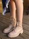 Combat boots бежевые, Бежевый, 37, Мех, 24 см