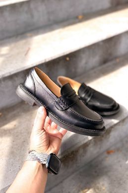 Класичні лофери Enzo Black Leather фото
