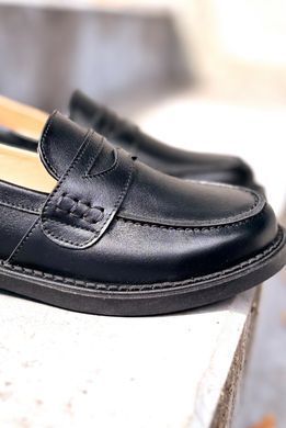 Класичні лофери Enzo Black Leather фото