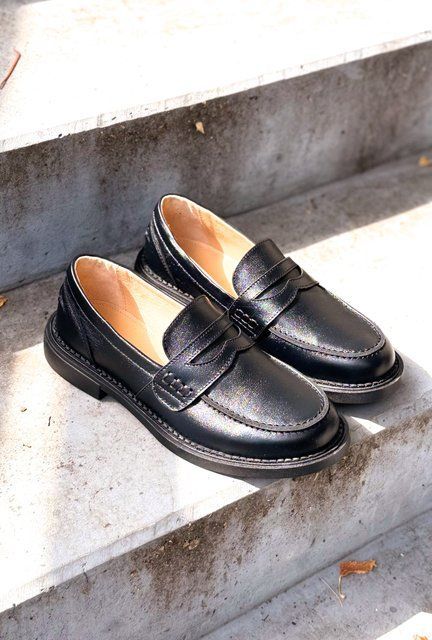 Класичні лофери Enzo Black Leather фото