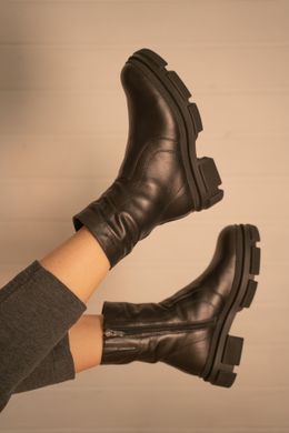 Ботинки черные высокие без шнурков фото