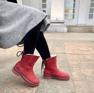 Ботинки бордовые зимние фото