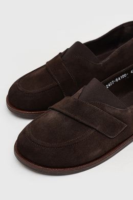 Анатомічні лофери Margo Chocolate Suede фото