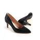 Лодочки kitten heels кожаные, Черный, 36, 23 - 23,5 см