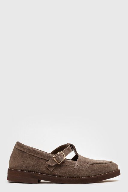 T-Bar лоферы Leonie Taupe Suede фото