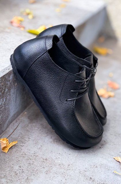 Анатомічні туфлі Edda Black Leather фото