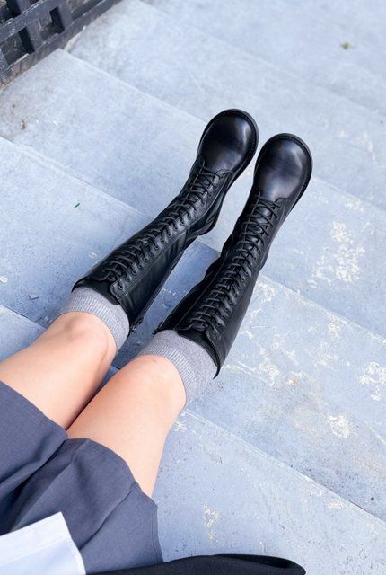 Анатомічні чоботи Darcy Black Leather фото