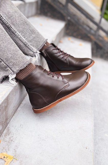 Анатомические ботинки Kaira Chocolate Leather фото