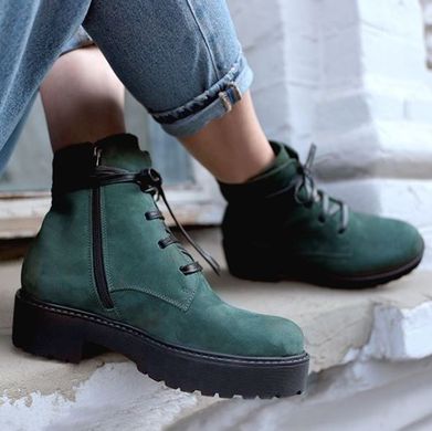 Ботинки зеленые женские фото