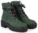 Ботинки зеленые женские, Зеленый, 39, Кожа