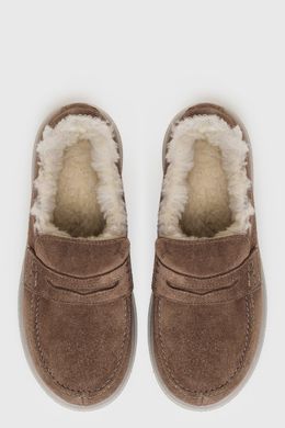 Анатомические зимние лоферы Noelle Taupe Suede фото