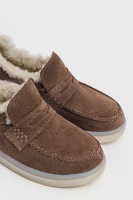 Анатомические зимние лоферы Noelle Taupe Suede фото