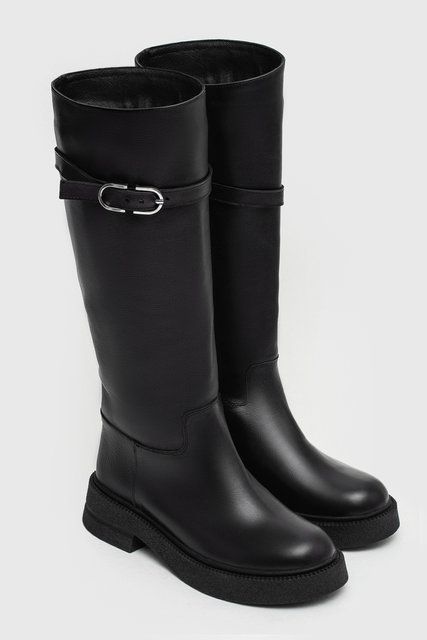 Чоботи Diana Black Leather фото