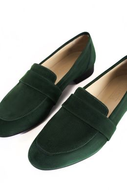 Туфлі в зеленій замші фото