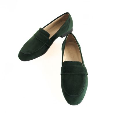Туфлі в зеленій замші фото