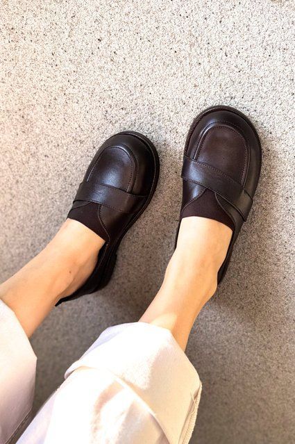 Анатомічні лофери Margo Chocolate Leather фото