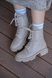 Combat boots бежевые зимние, Бежевый, 36, Мех